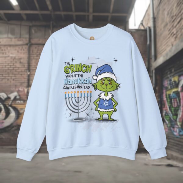 Hanukkah Grinch Sweatshirt for Women - Image 5