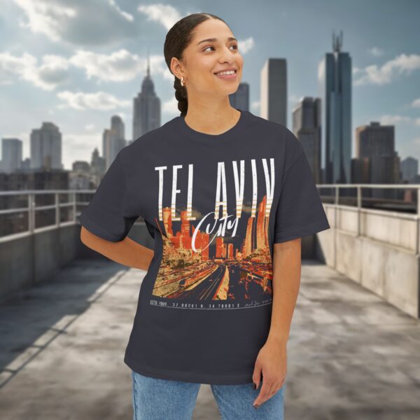 Tel Aviv Cityscape Y2K design Women’s Oversized T-Shirt - Image 7