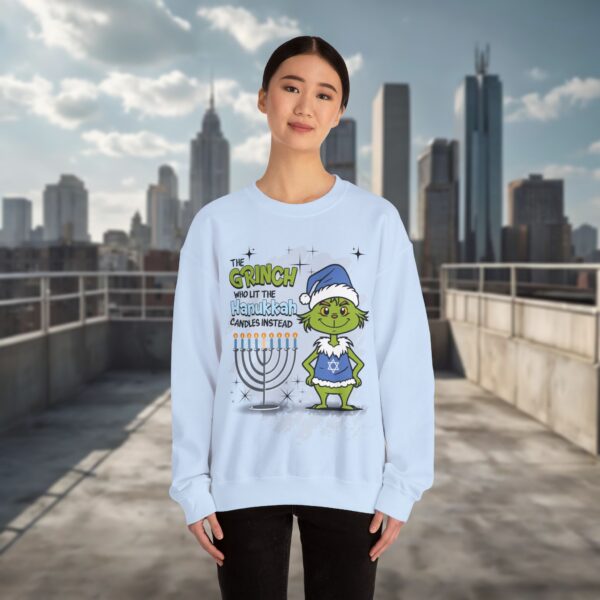 Hanukkah Grinch Sweatshirt for Women - Image 8