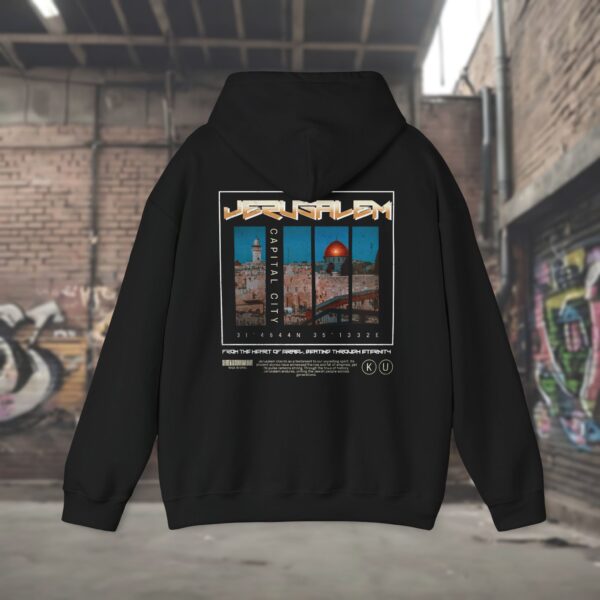 Urban Jewish Hoodie for Men - Jerusalem Y2K Israel Pride - Image 2