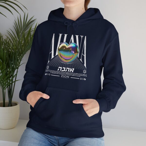 Ahava Love Y2K Gold Heart Design - Hoodie for Women - Image 12