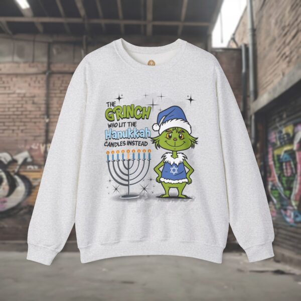 Hanukkah Grinch Sweatshirt for Women - Image 2