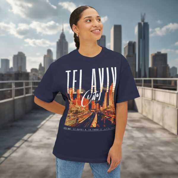 Tel Aviv Cityscape Y2K design Women’s Oversized T-Shirt - Image 11