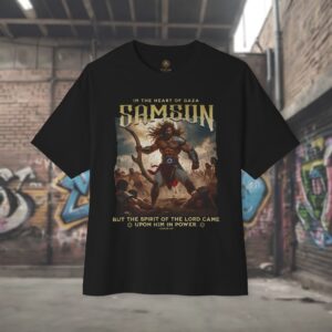 Samson Men Oversized Boxy Tee - Vintage Graphic T-Shirt for Comfort and Style