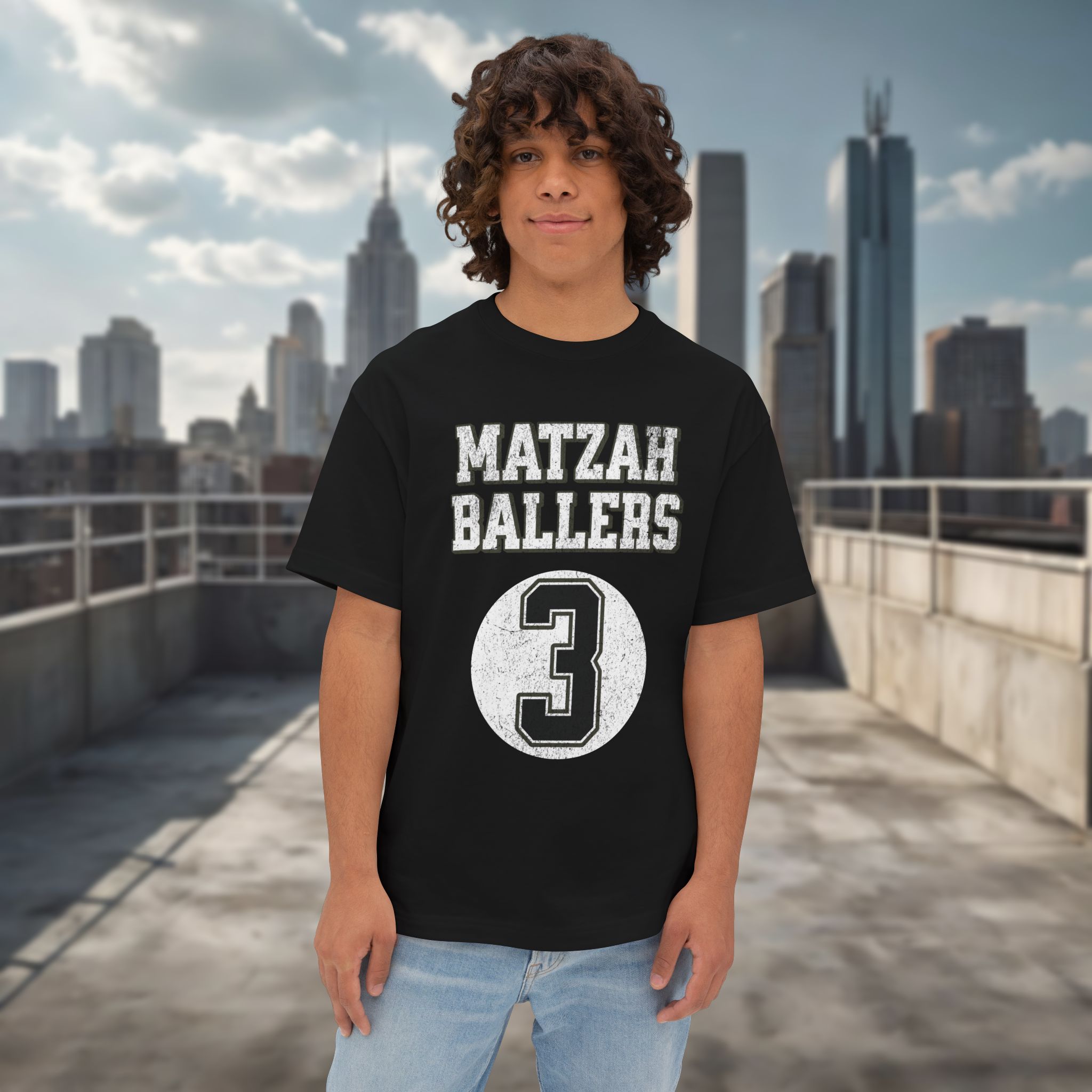 Matzah Ballers Unisex Oversized Boxy Tee - Image 2