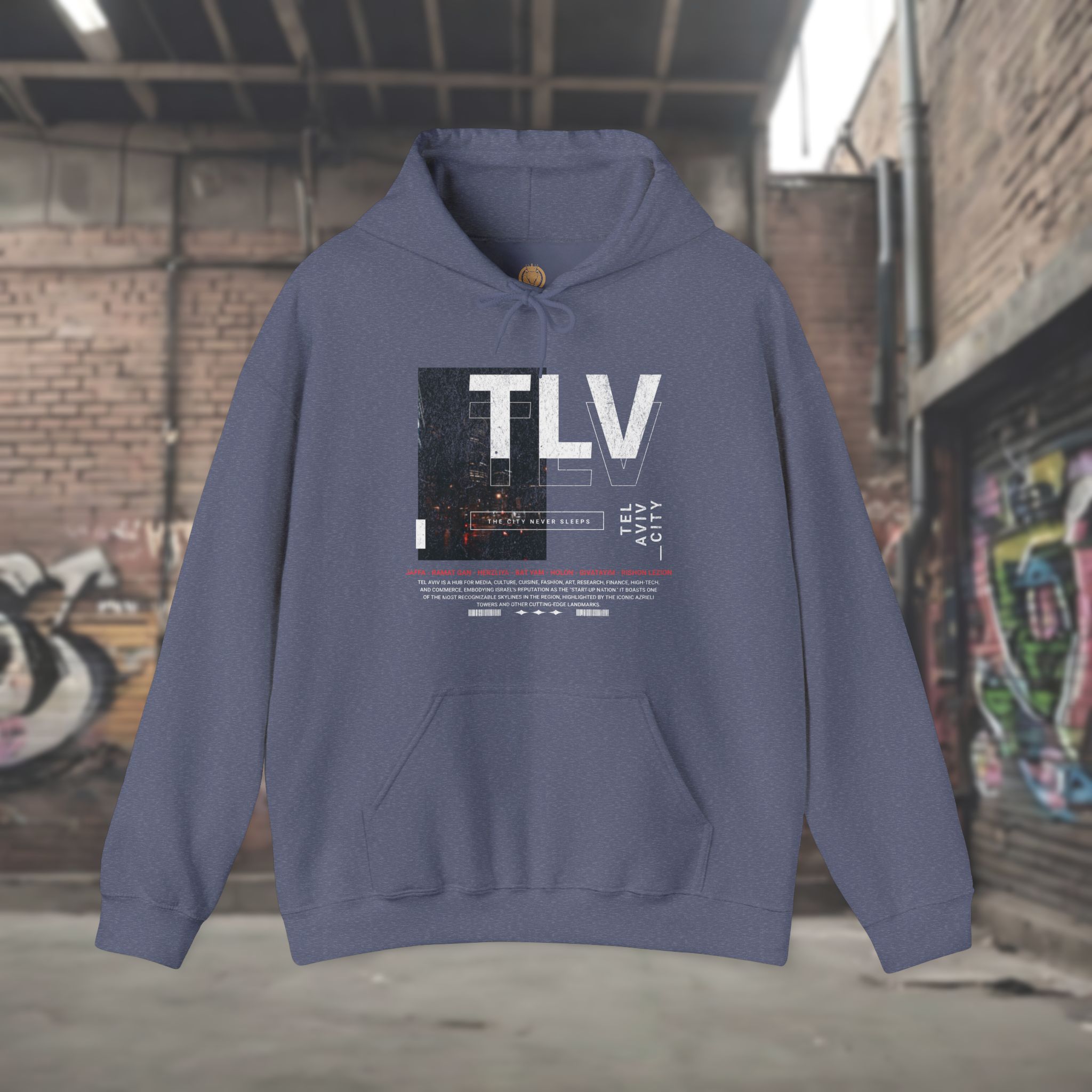 Tel Aviv, The City That Never Sleeps Men’s Hoodie - Image 19