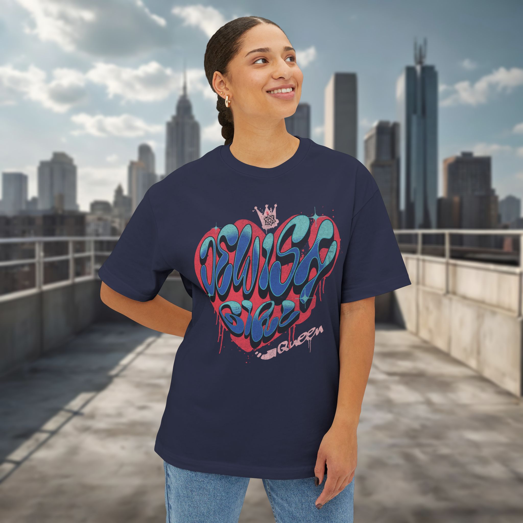 Jewish Girl Queen Graffiti Oversized Tee - Image 11
