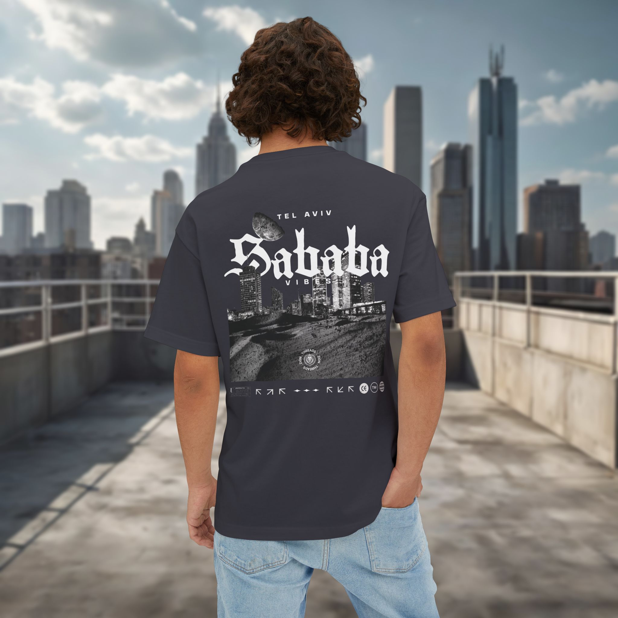 Tel Aviv Vibes Unisex Oversized Boxy Tee - Image 8