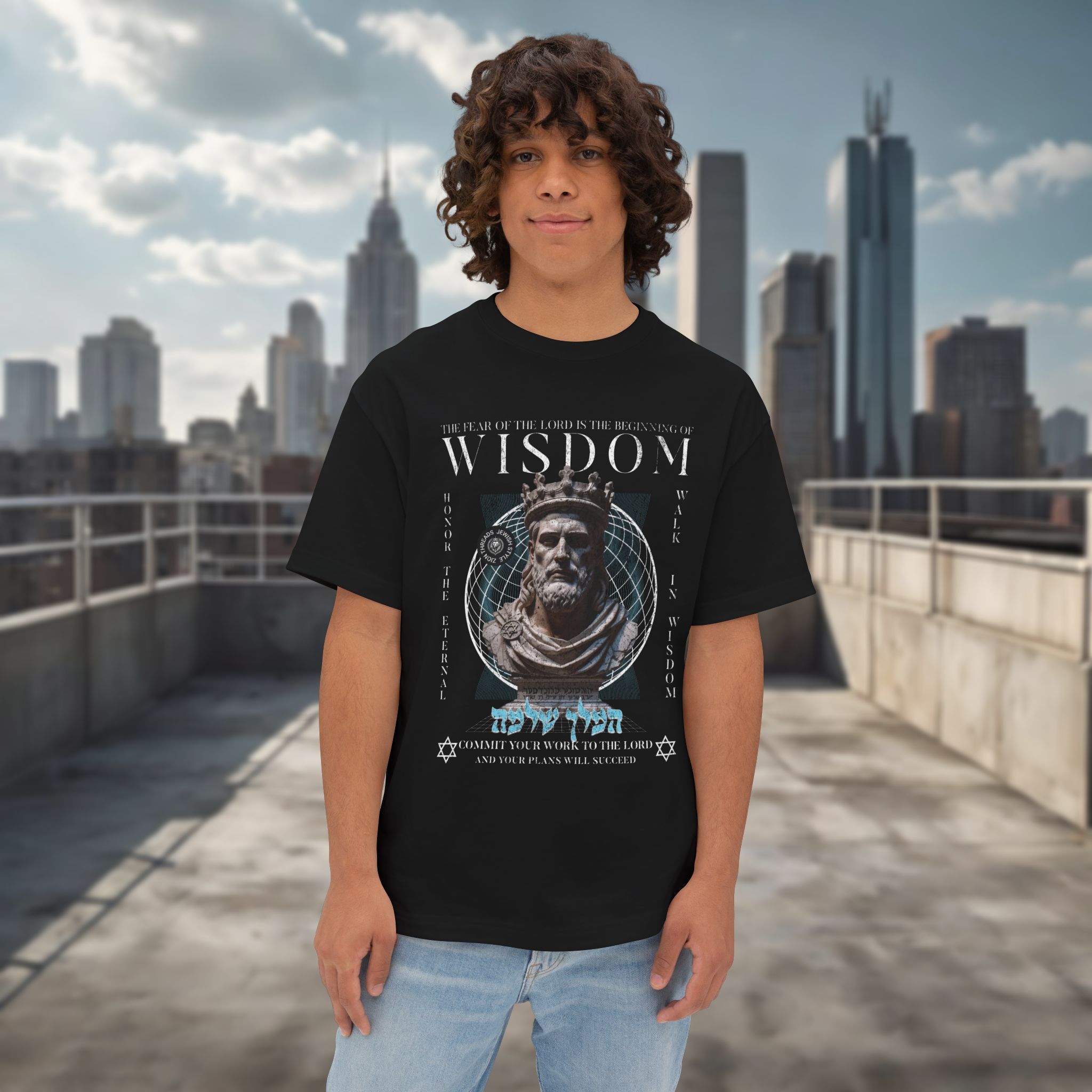 Inspirational Wisdom King Solomon - Men Oversized Tee - Image 2