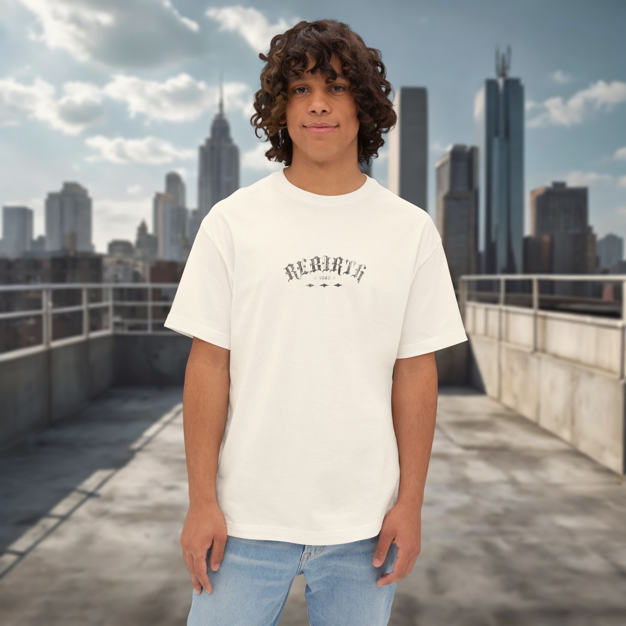 Rebirth of Israel 1948 - Men's Oversized T-Shirt - Image 11