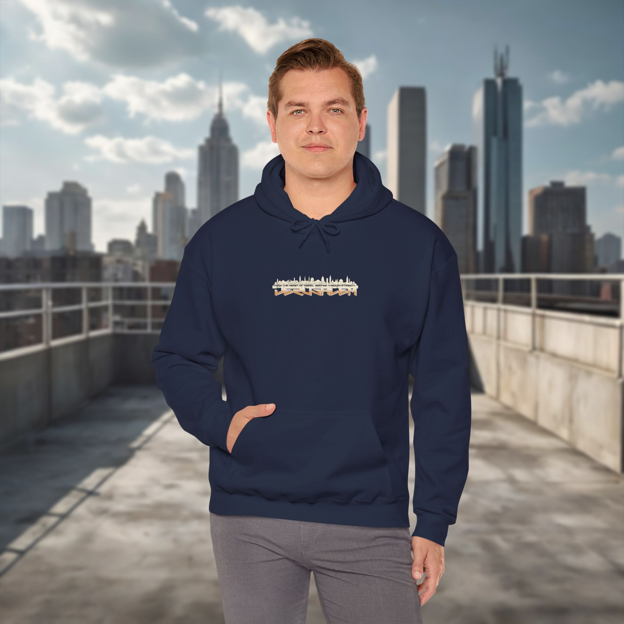 Urban Jewish Hoodie for Men - Jerusalem Y2K Israel Pride - Image 19