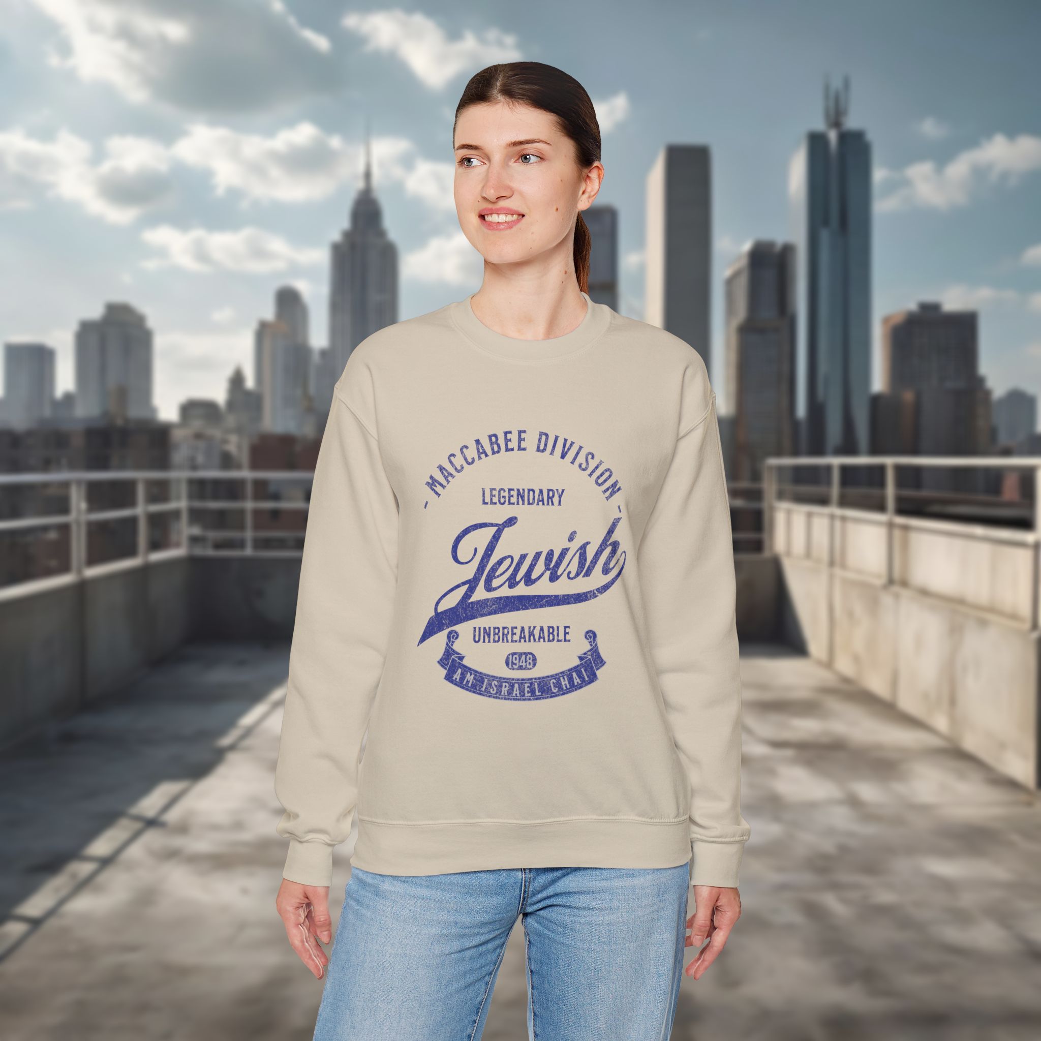 Legendary Jewish Maccabee Division Crewneck Sweatshirt - Image 4