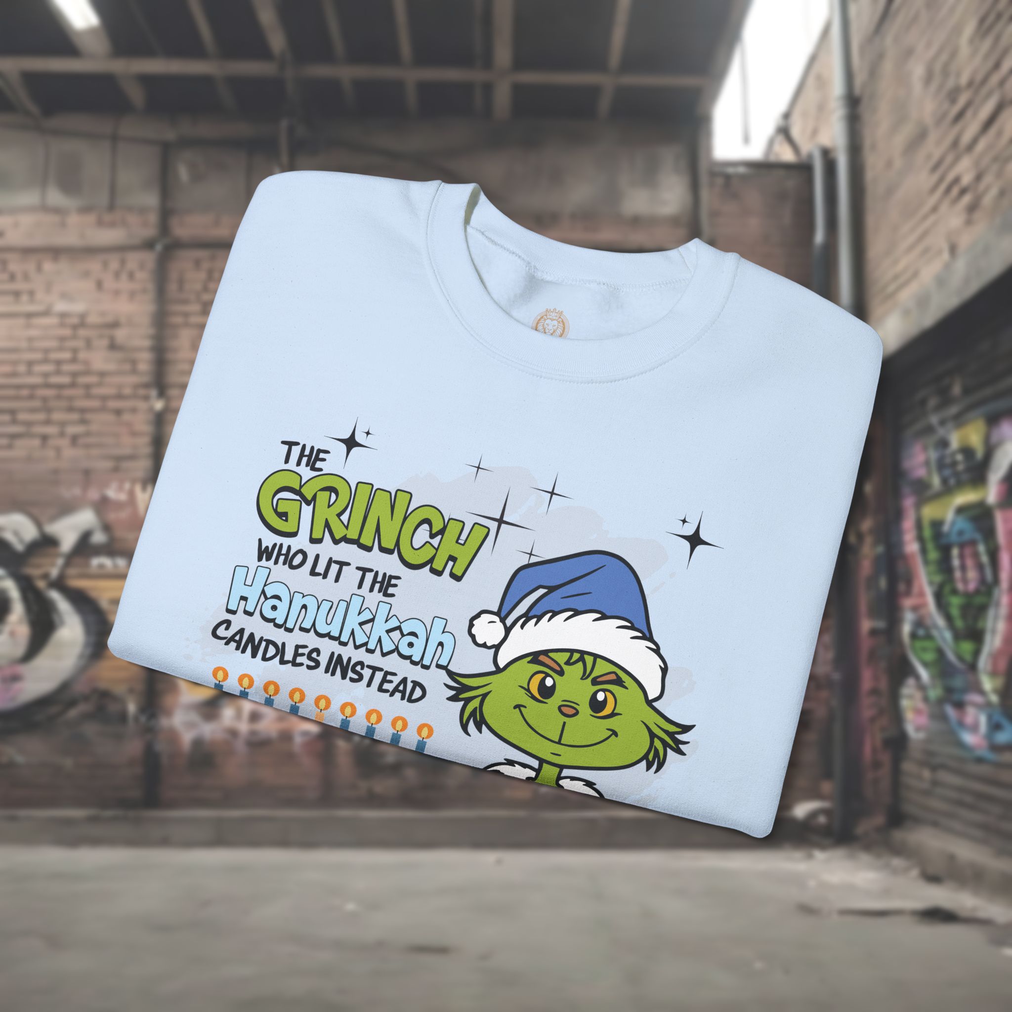 Hanukkah Grinch Sweatshirt for Women - Image 7