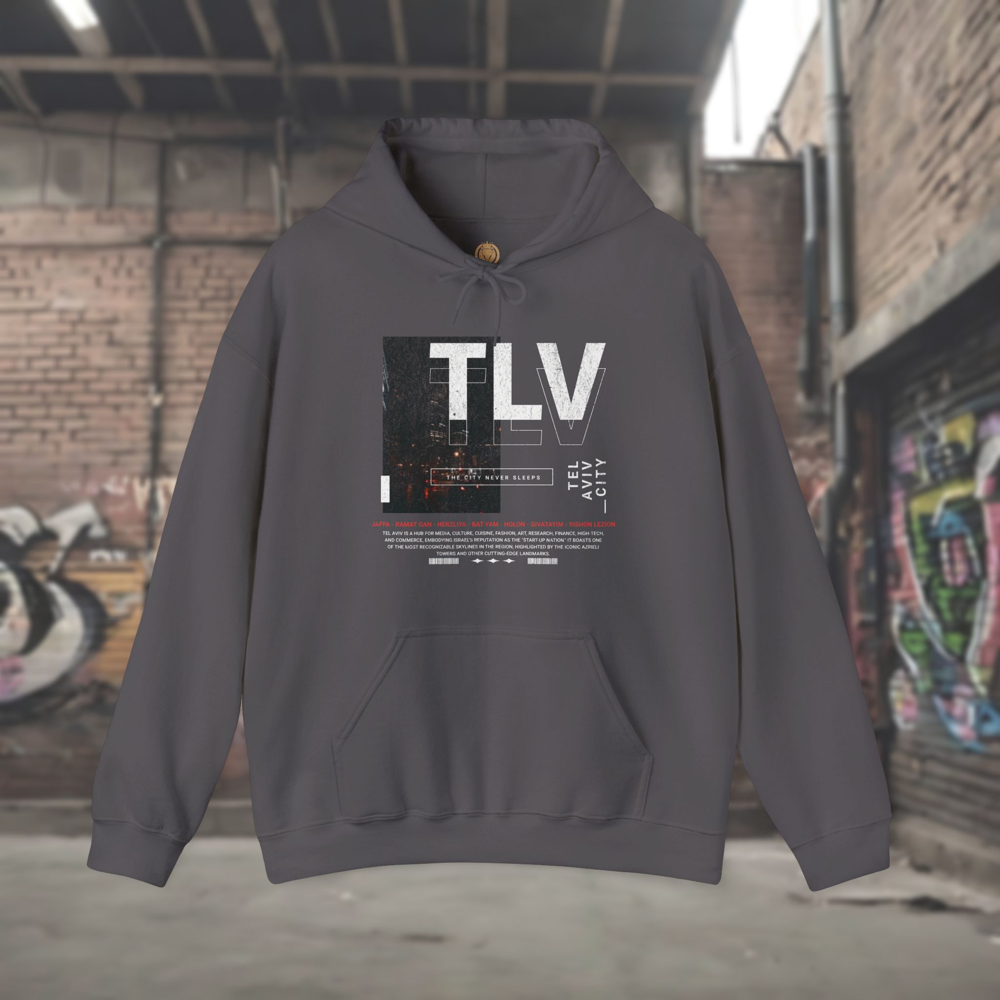 Tel Aviv, The City That Never Sleeps Men’s Hoodie - Image 13