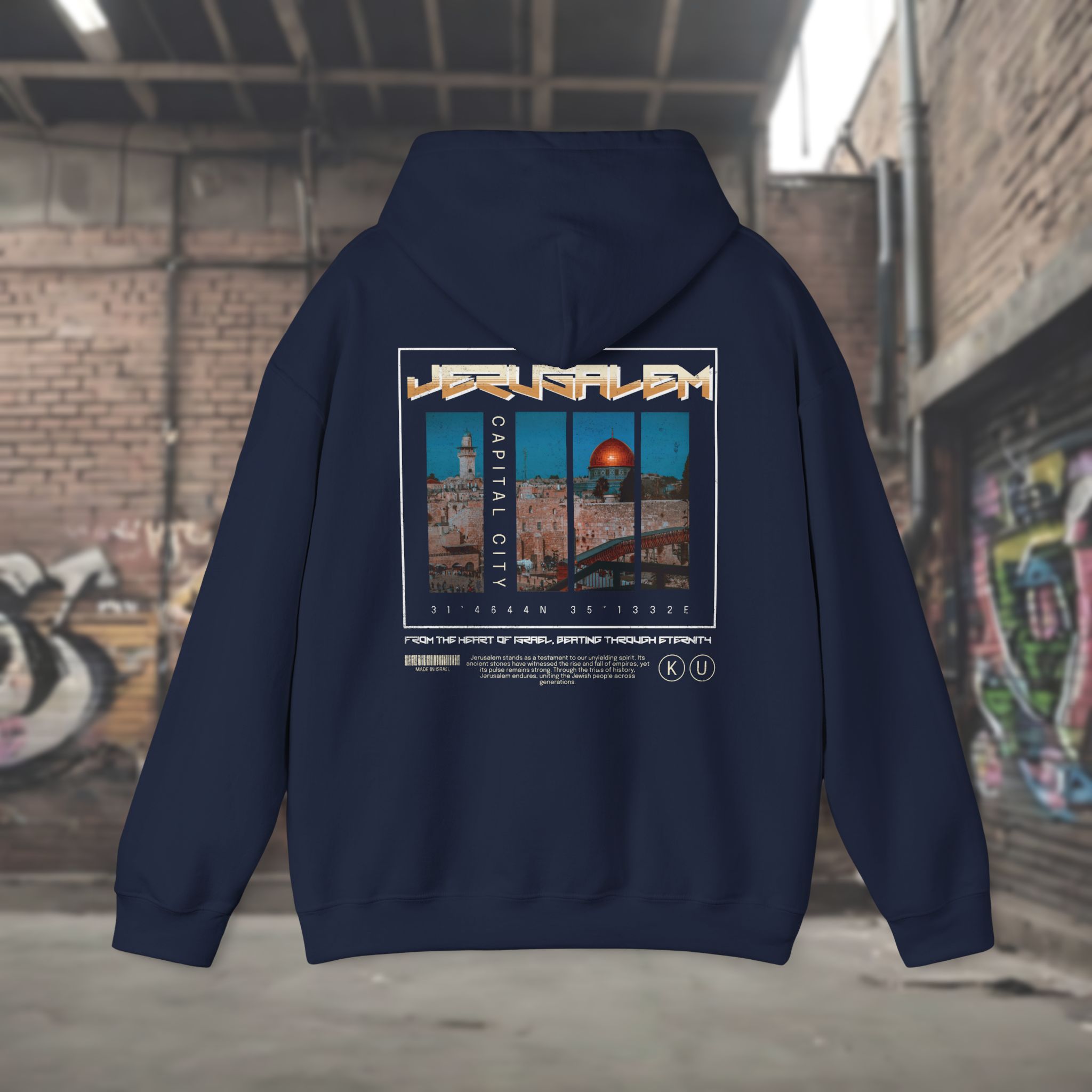 Urban Jewish Hoodie for Men - Jerusalem Y2K Israel Pride - Image 17