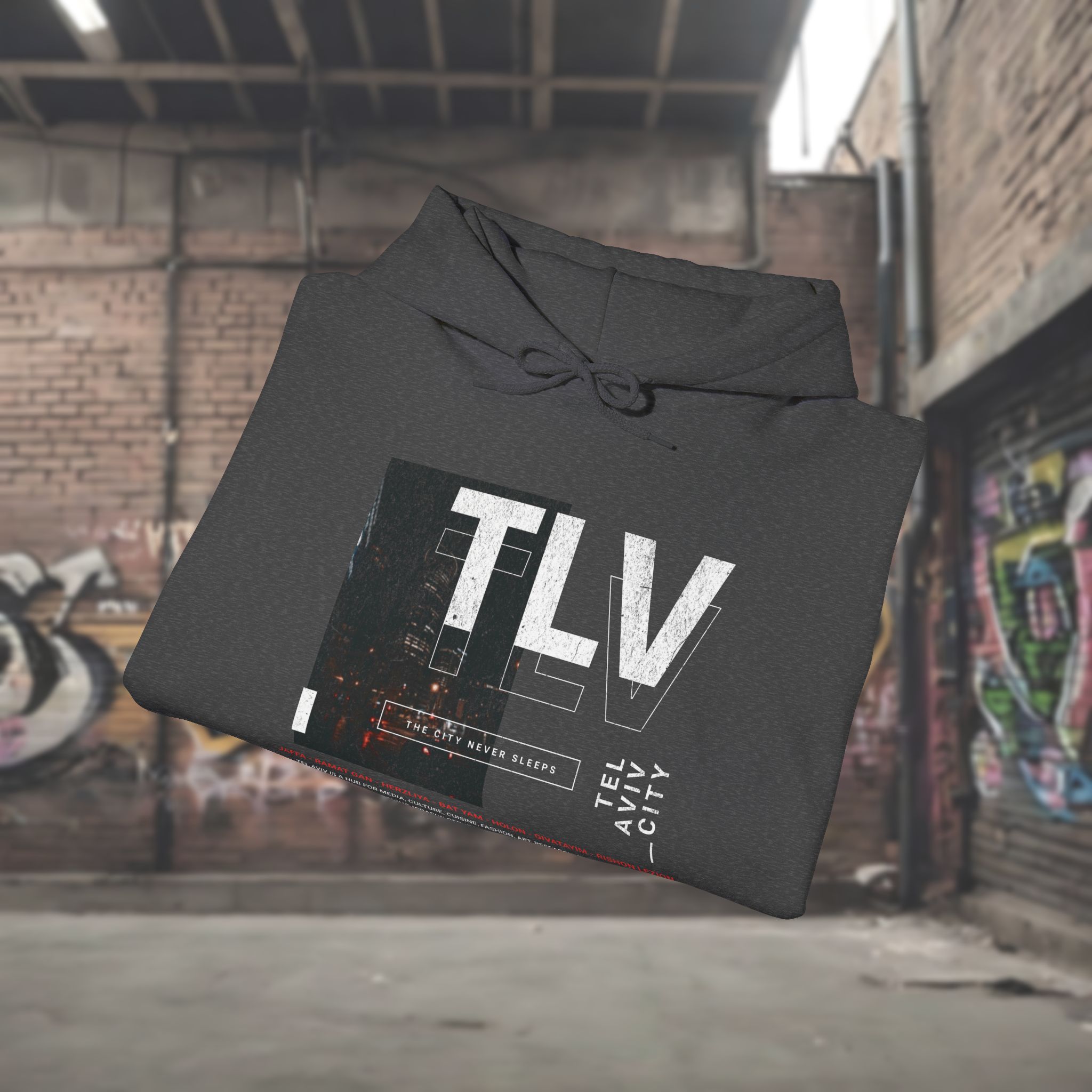 Tel Aviv, The City That Never Sleeps Men’s Hoodie - Image 10