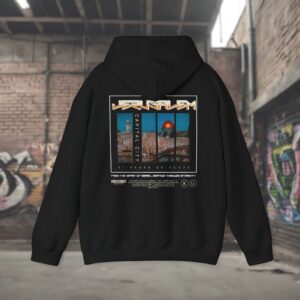 Urban Jewish Hoodie for Men - Jerusalem Y2K Israel Pride