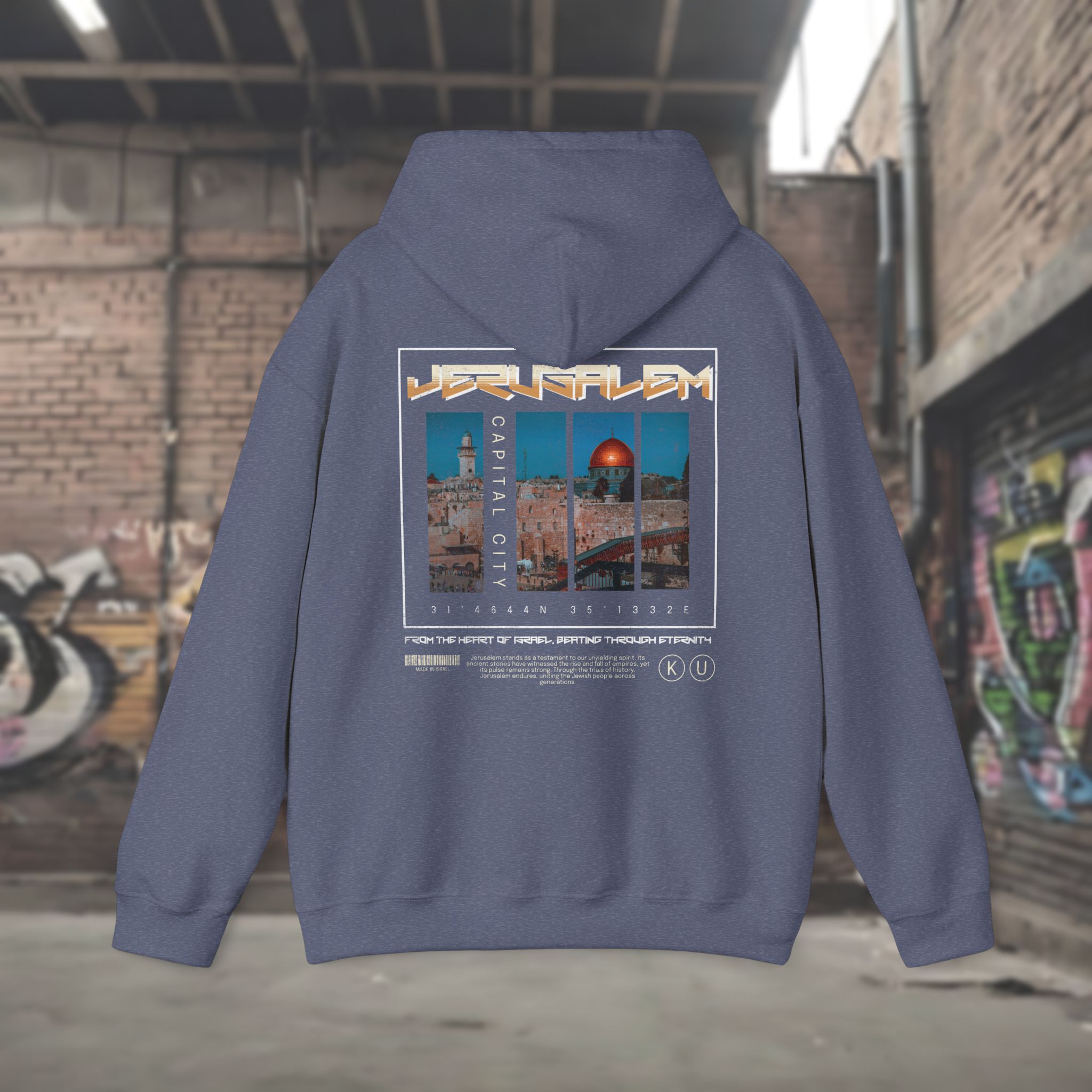 Urban Jewish Hoodie for Men - Jerusalem Y2K Israel Pride - Image 22