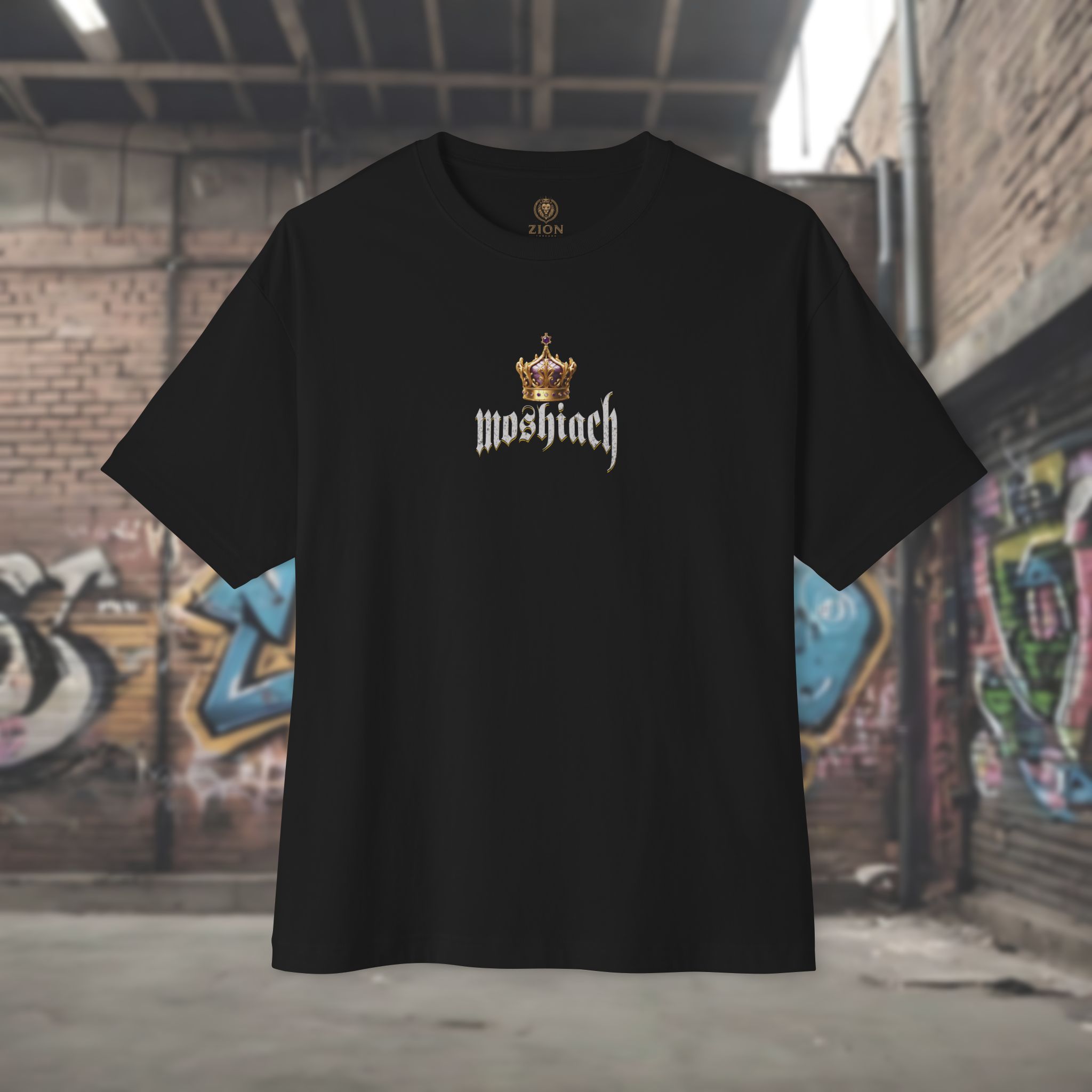 Urban Jewish Oversized Tee for Men - Moshiach Y2K Design - Image 3