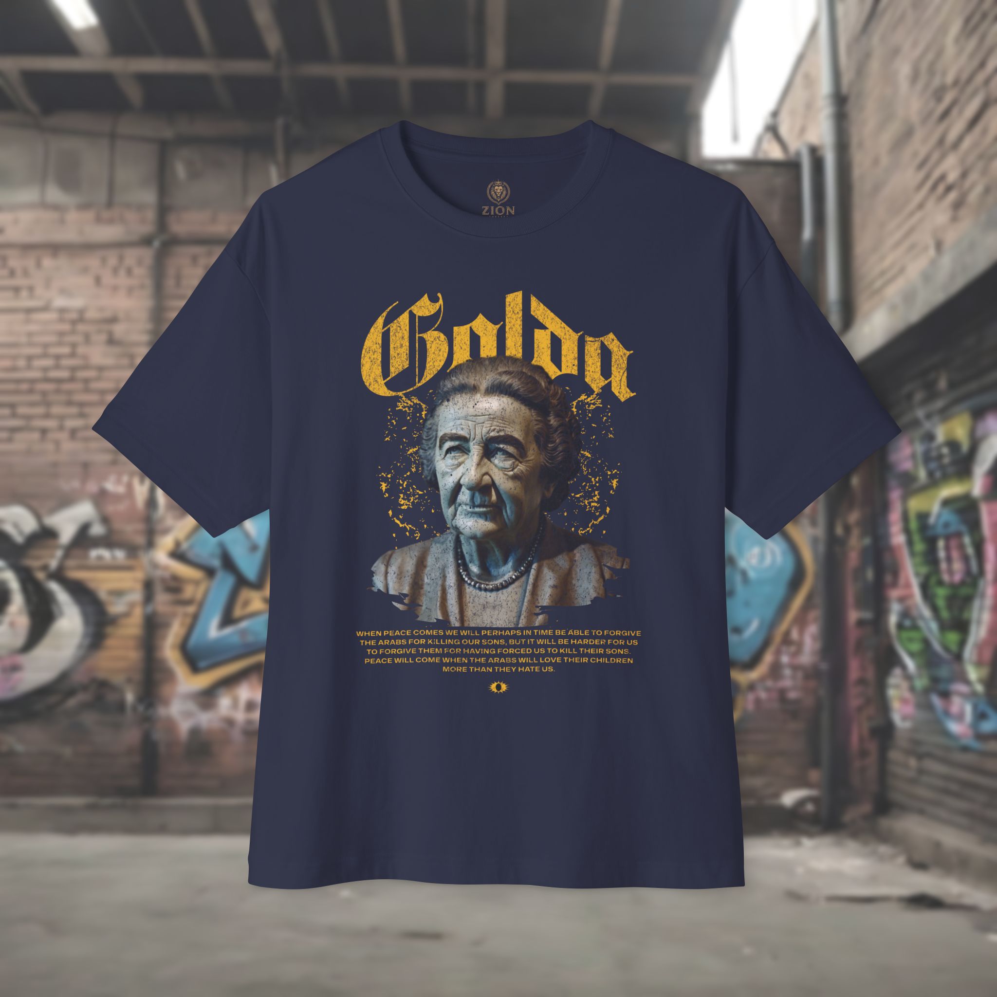 Golda Meir Inspiration Oversized Tee | Women Graphic Shirt for Empowerment & Activism - Image 9