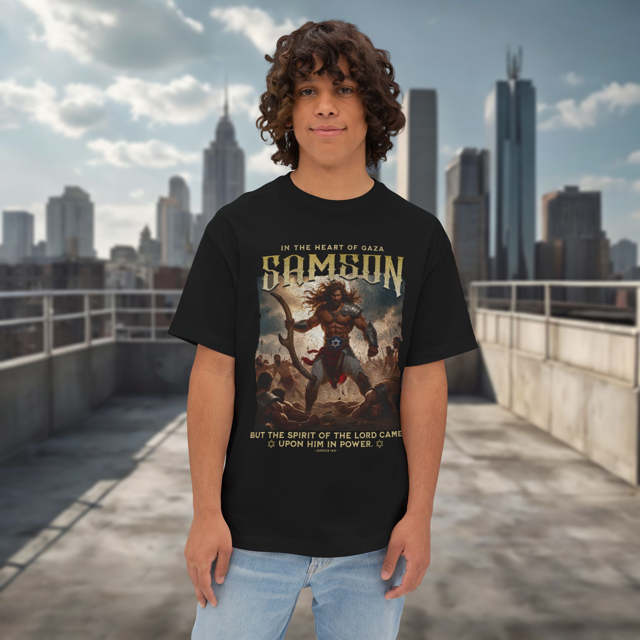 Samson Men Oversized Boxy Tee - Vintage Graphic T-Shirt for Comfort and Style - Image 2