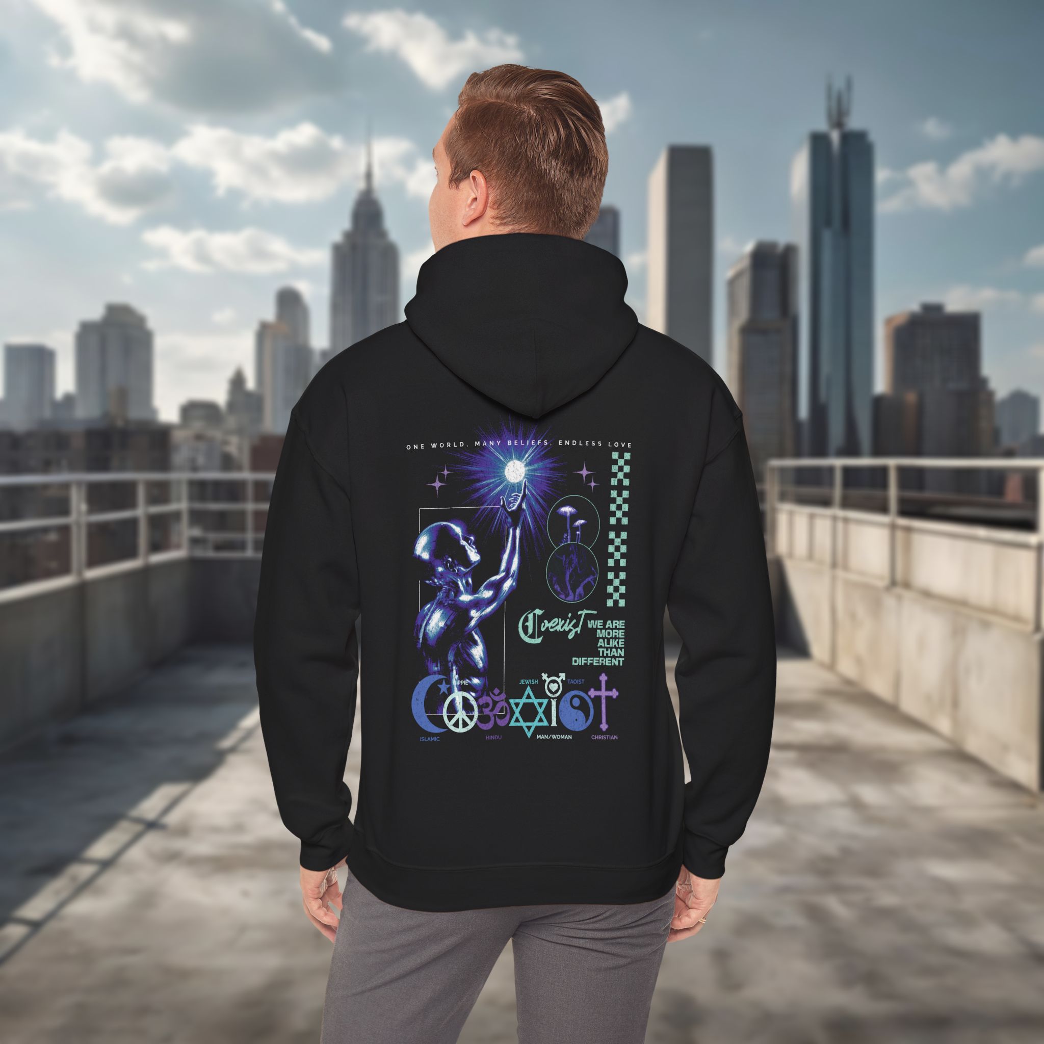 Coexist Hoodie - Unisex Sweatshirt - Image 2