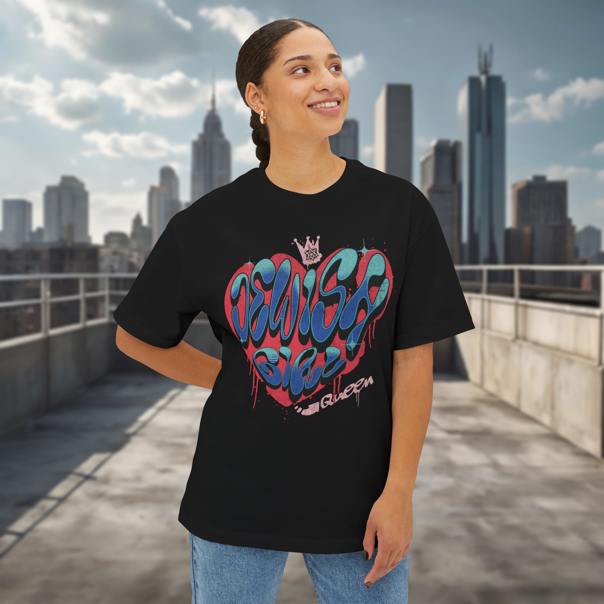 Jewish Girl Queen Graffiti Oversized Tee - Image 2