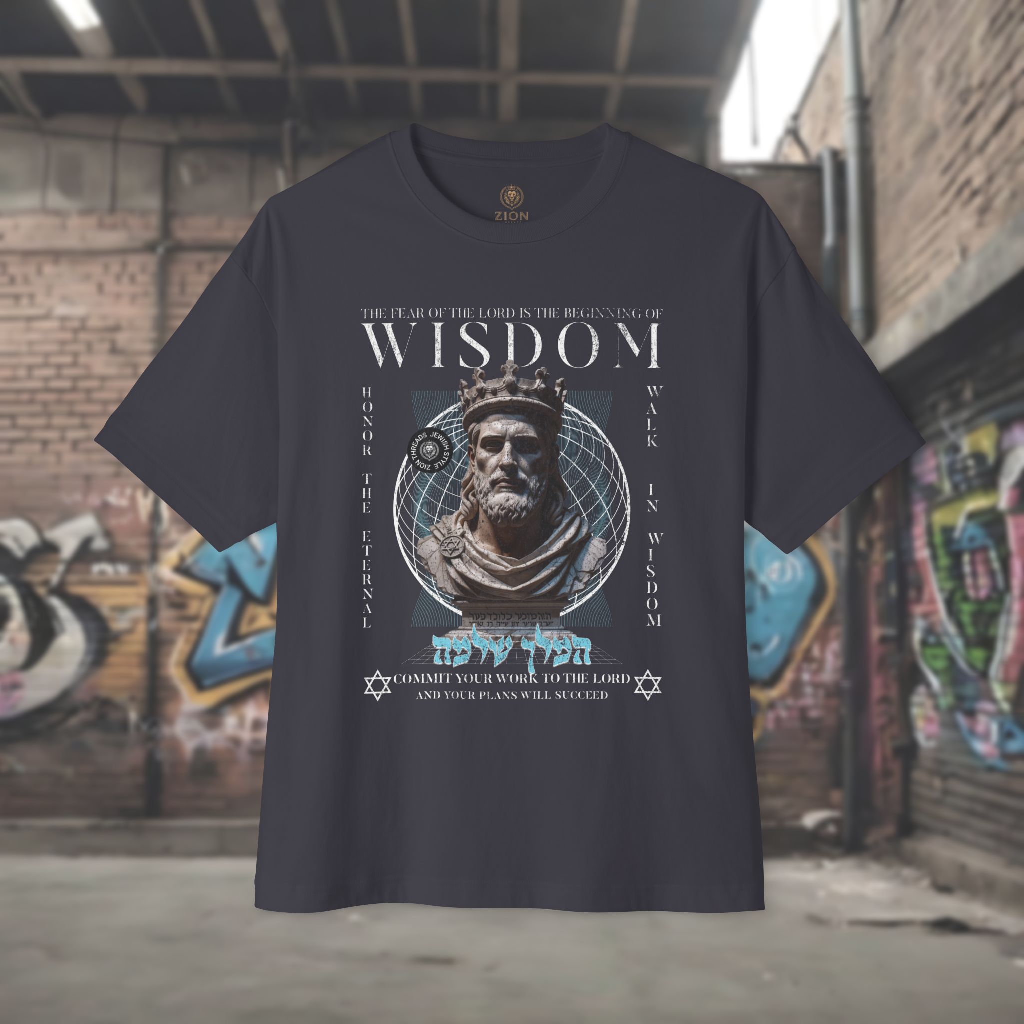 Inspirational Wisdom King Solomon - Men Oversized Tee - Image 5