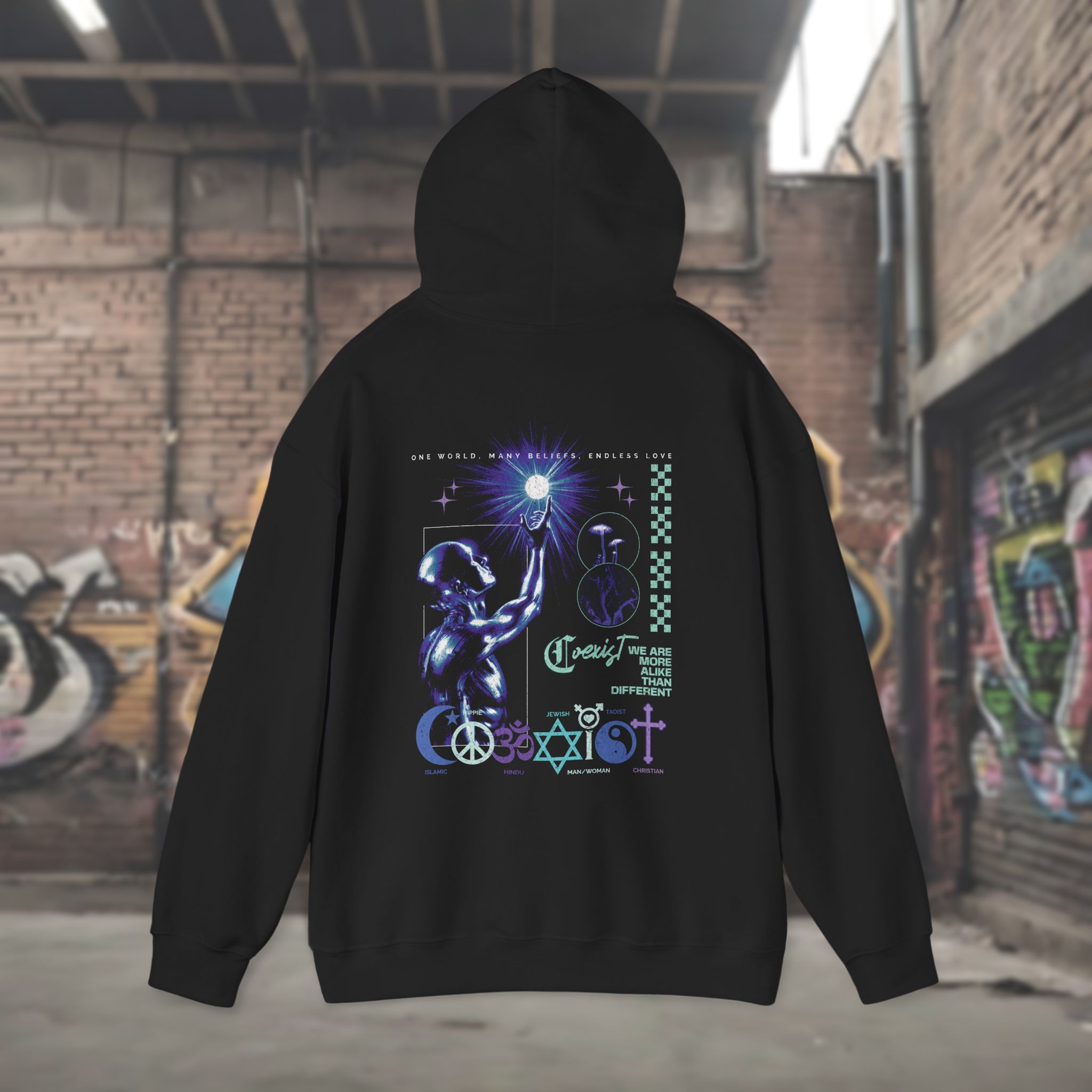 Coexist Hoodie - Unisex Sweatshirt - Image 4