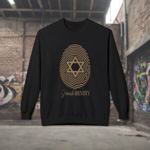 Jewish Identity Crewneck Sweatshirt — Star of David Fingerprint Design