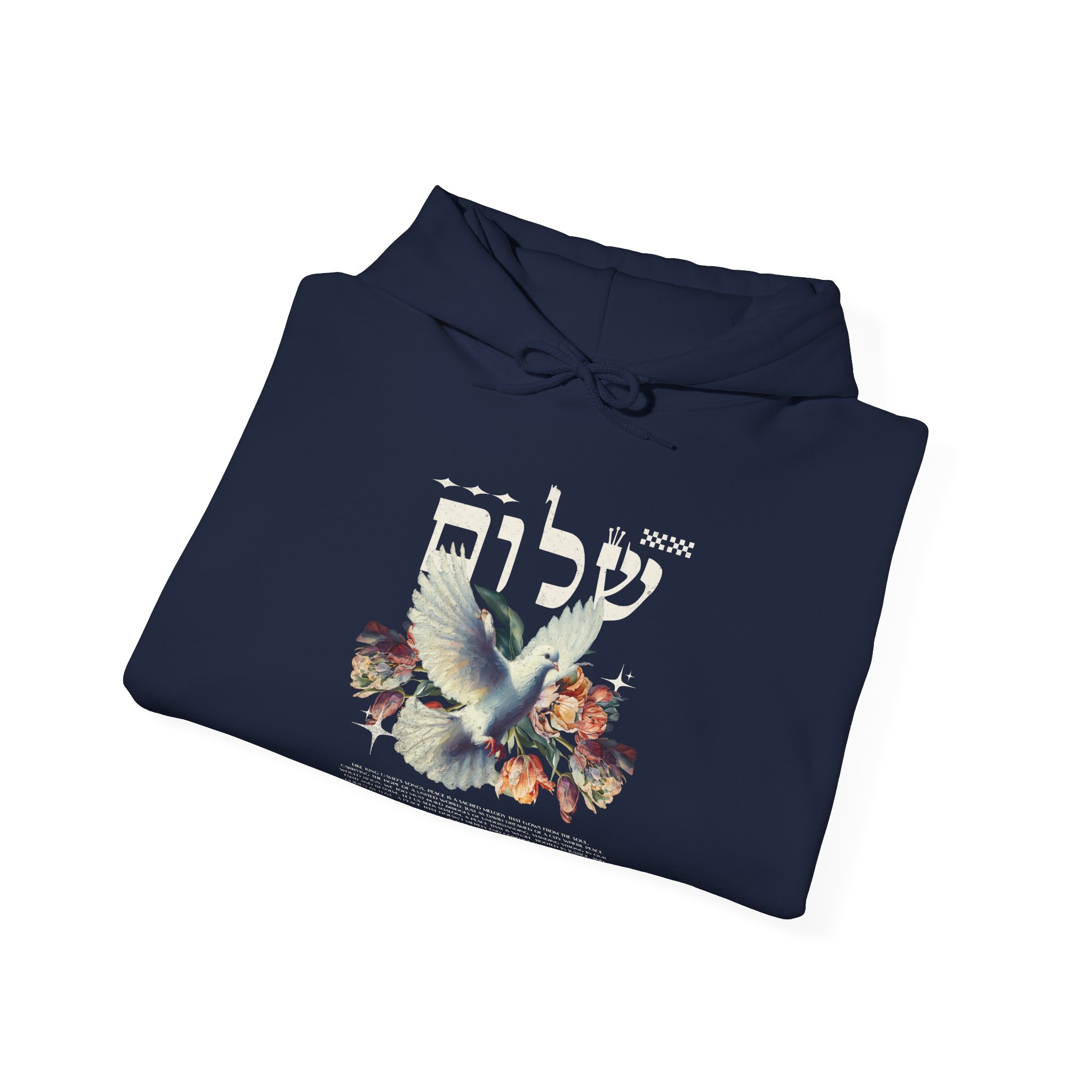 White Dove and Shalom Hebrew Letter Men's Hoodie - Image 28