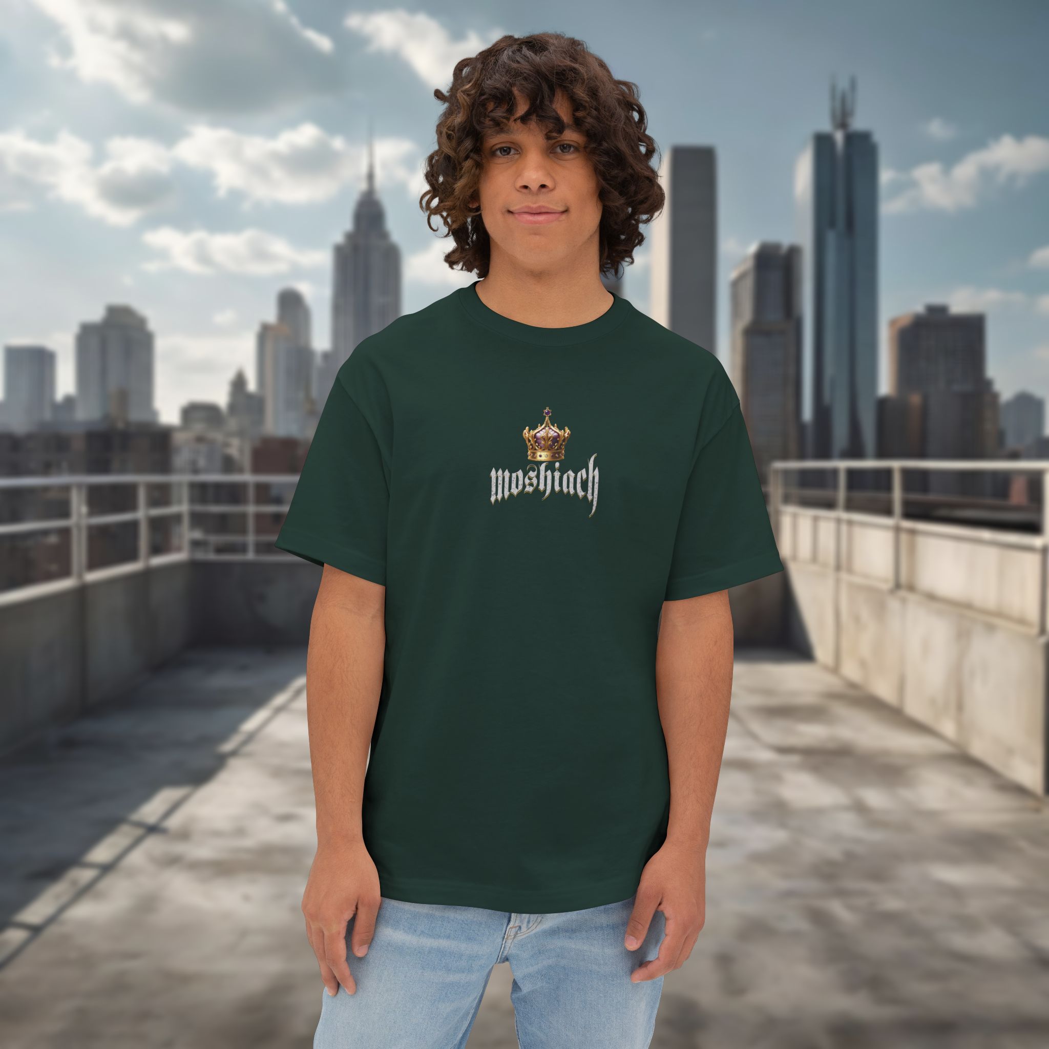 Urban Jewish Oversized Tee for Men - Moshiach Y2K Design - Image 11