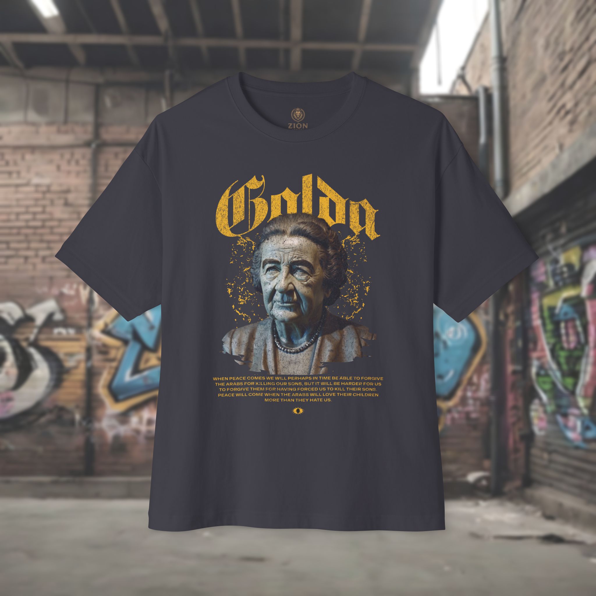Golda Meir Inspiration Oversized Tee | Men Graphic Shirt for Empowerment & Activism - Image 5