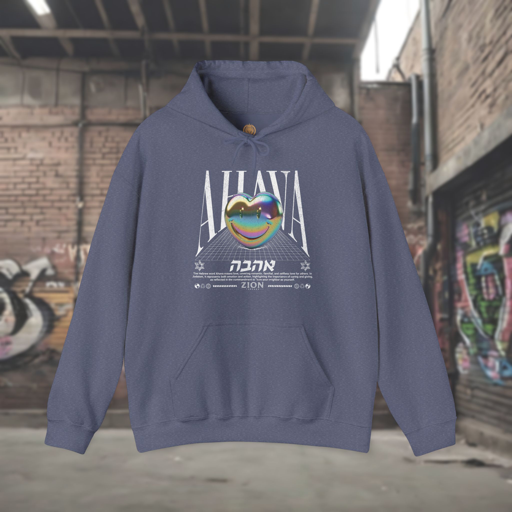 Ahava Love Y2K Gold Heart Design - Hoodie for Men - Image 16