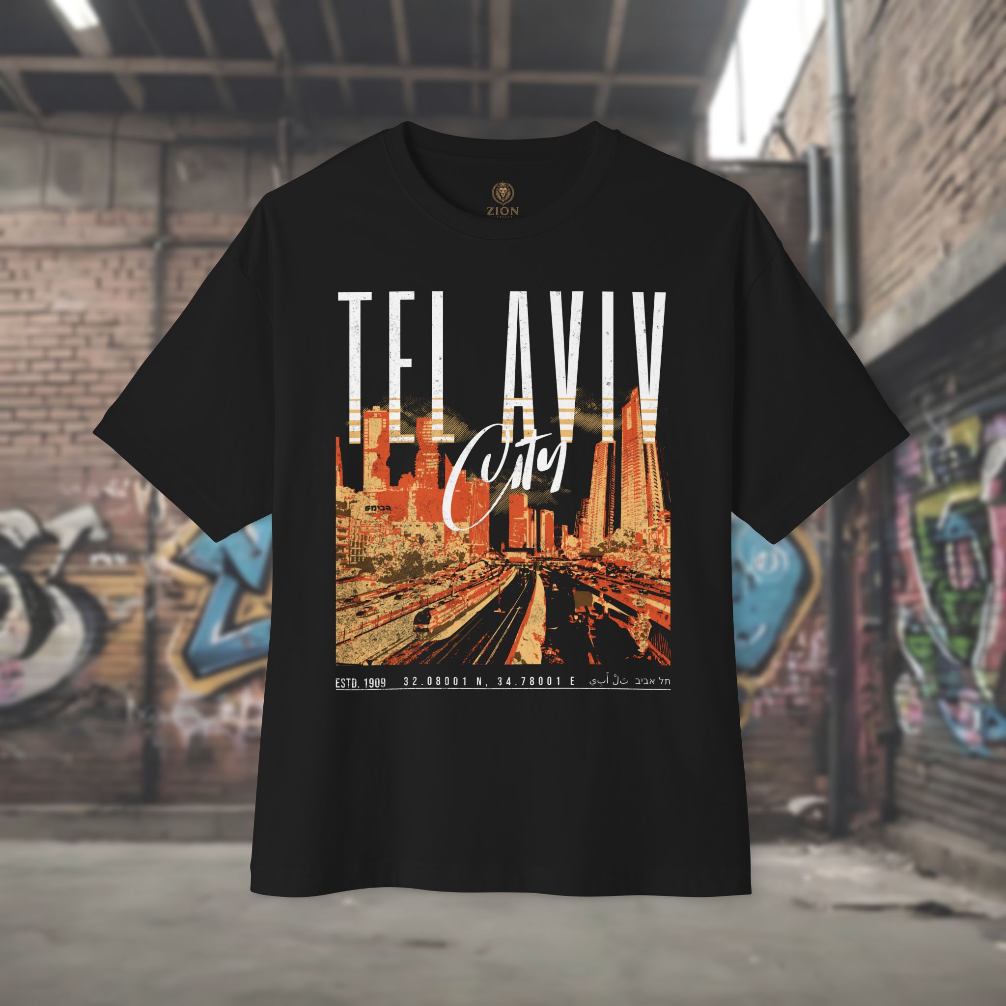 Tel Aviv Cityscape Y2K design Women’s Oversized T-Shirt