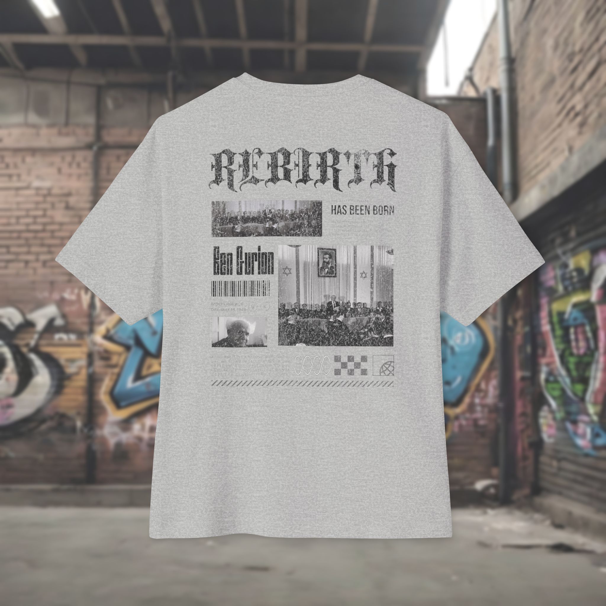 Rebirth of Israel 1948 - Urban Jewish Oversized Tee for Women - Image 14