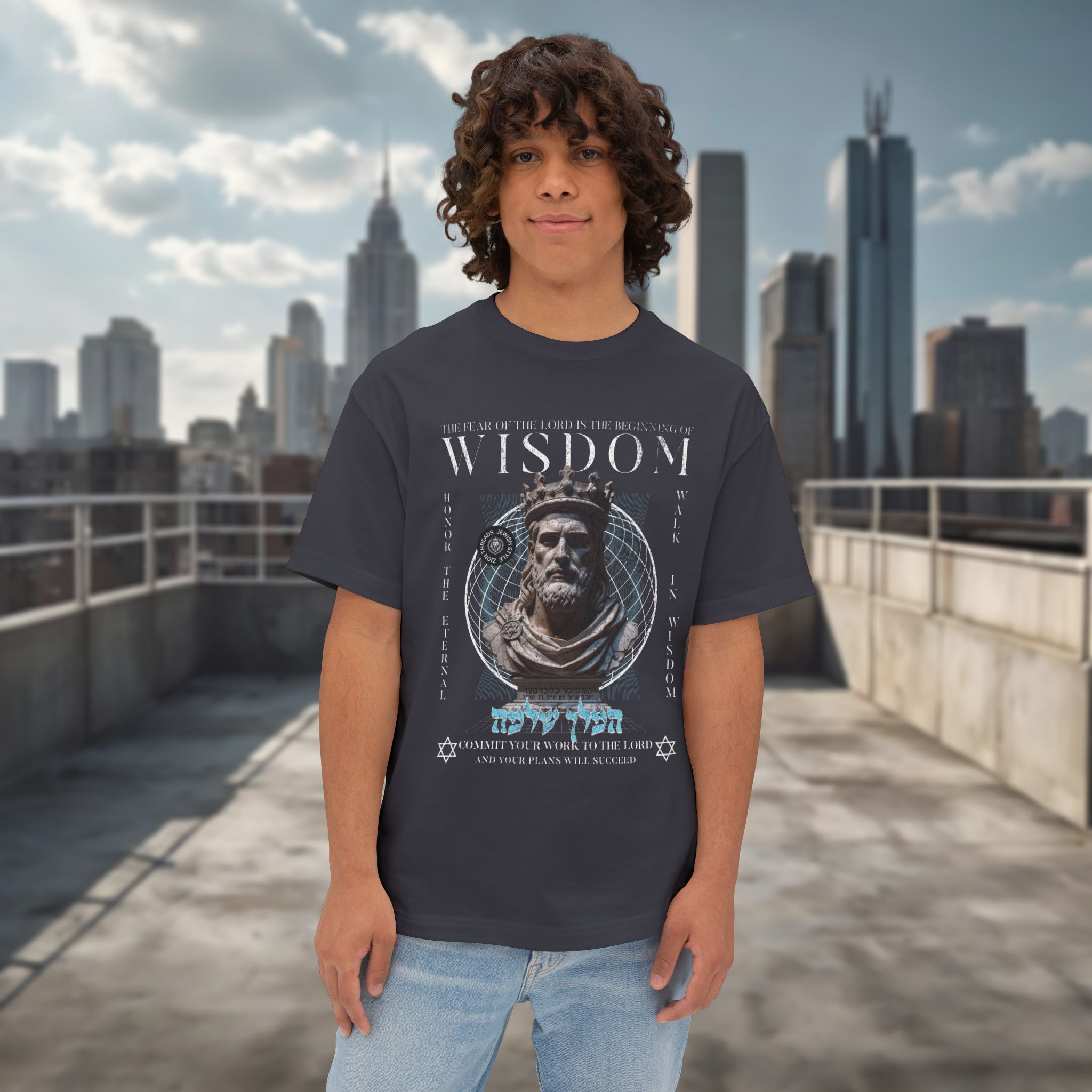 Inspirational Wisdom King Solomon - Men Oversized Tee - Image 7