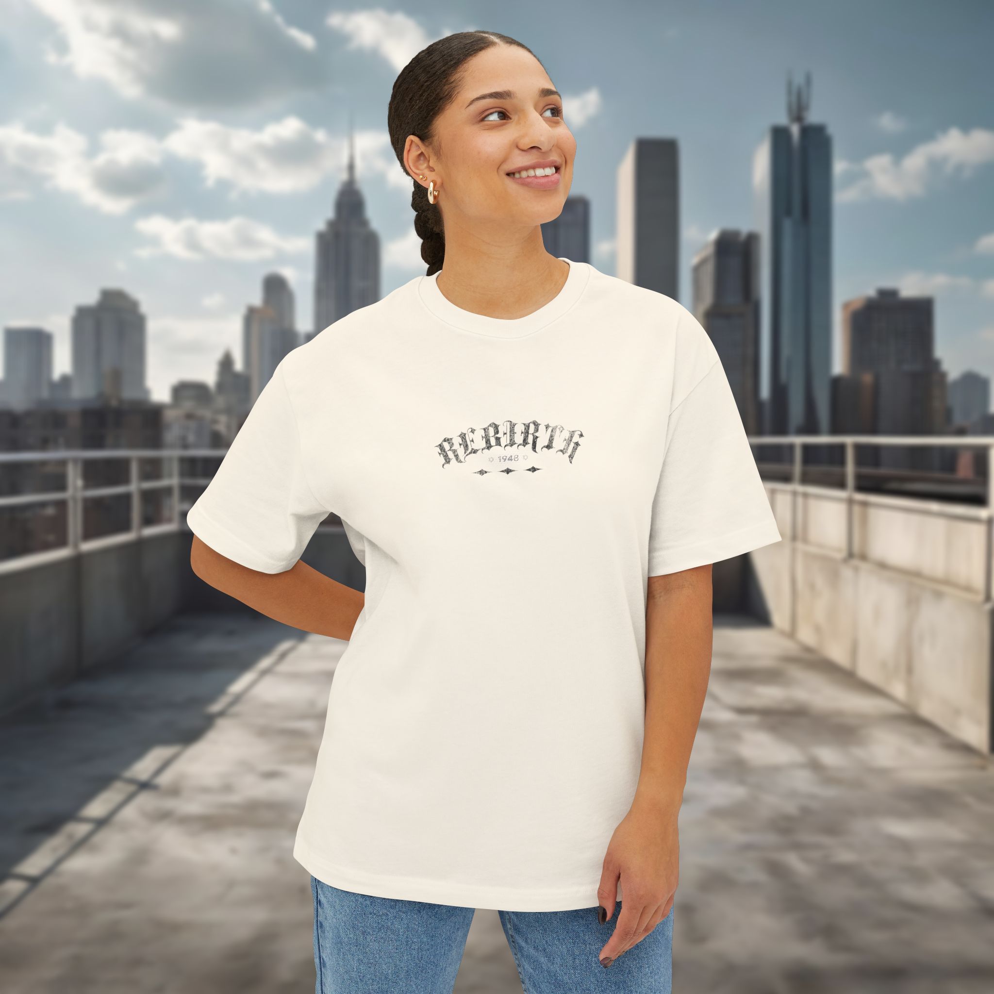 Rebirth of Israel 1948 - Urban Jewish Oversized Tee for Women - Image 11