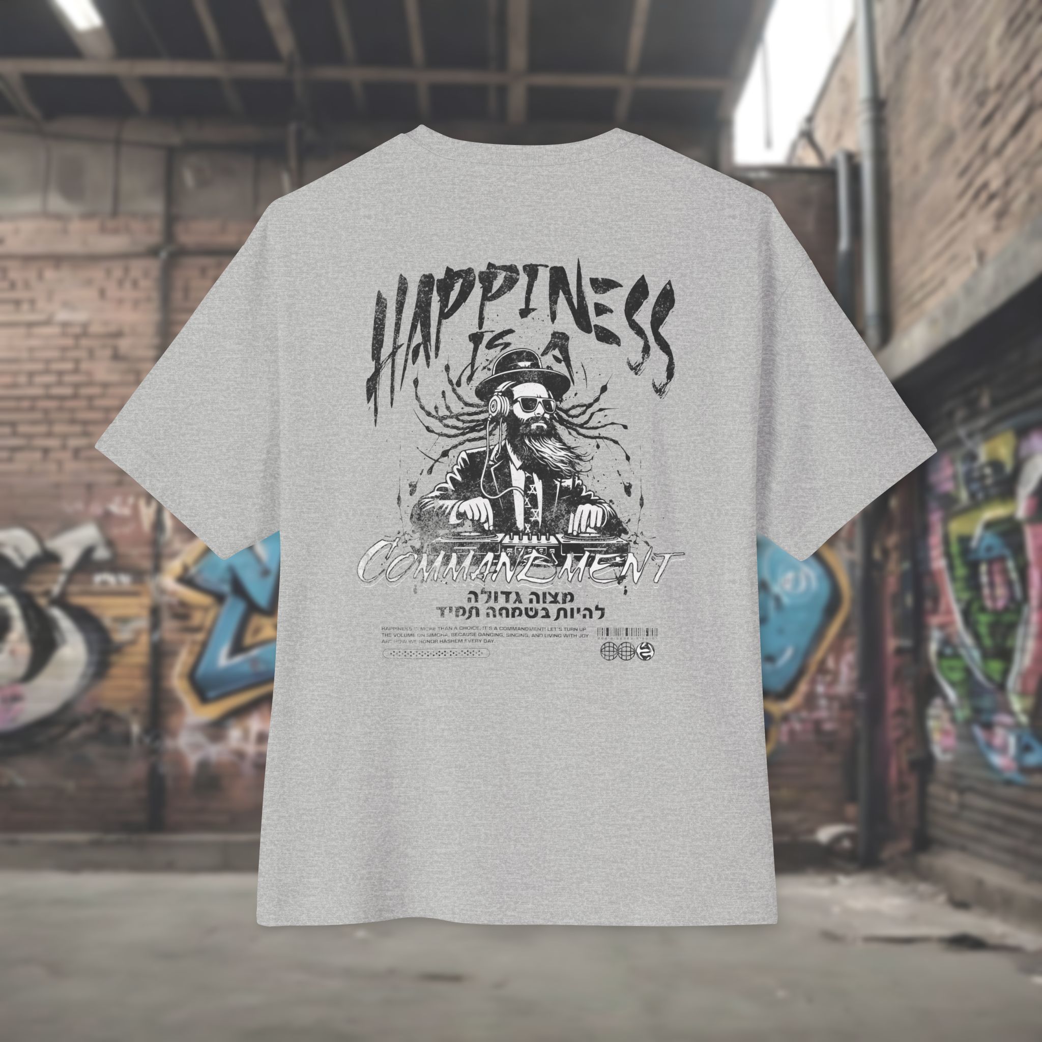Happiness is a Commandment - Urban Jewish Oversized T-Shirt for women - Image 10