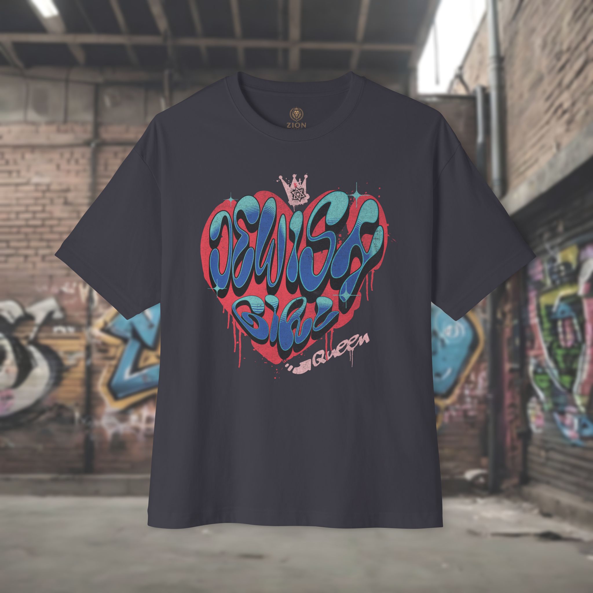Jewish Girl Queen Graffiti Oversized Tee - Image 5