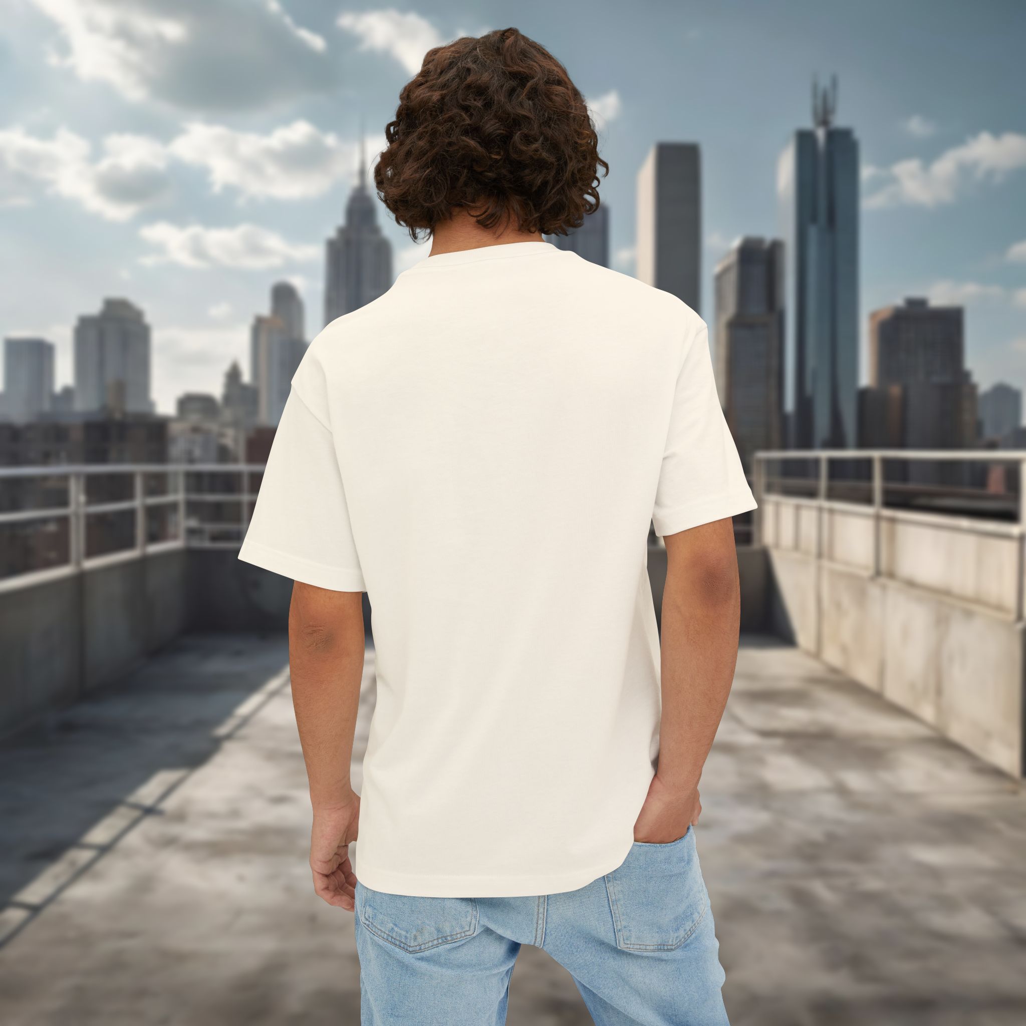 L'Chaim to Life Beer-Themed Unisex Oversized Boxy Tee - Image 4