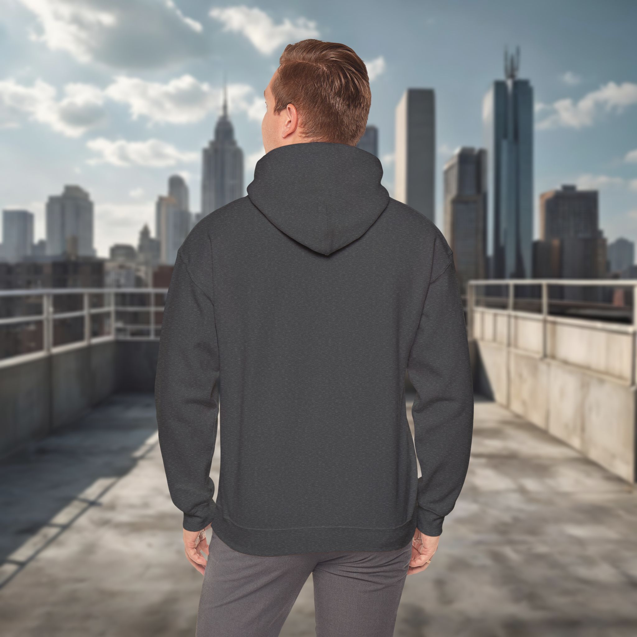 Urban Jewish Hoodie for Men - Ahava Love Y2K Gold Heart Design - Image 10